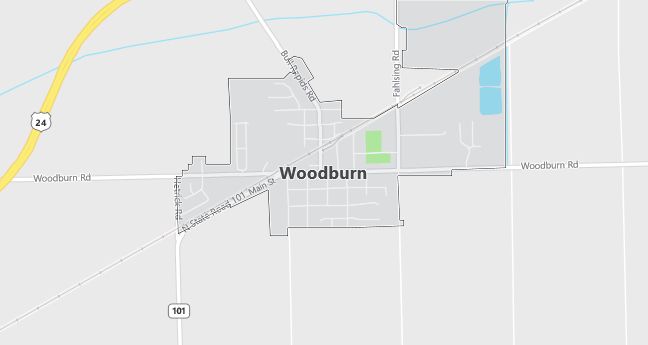 Map of Woodburn, IN