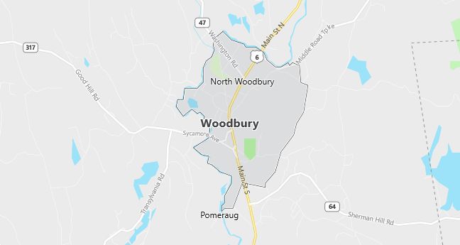 Map of Woodbury, CT