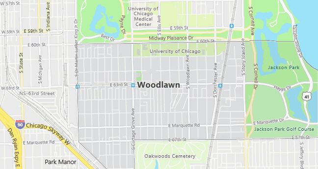 Map of Woodlawn, IL