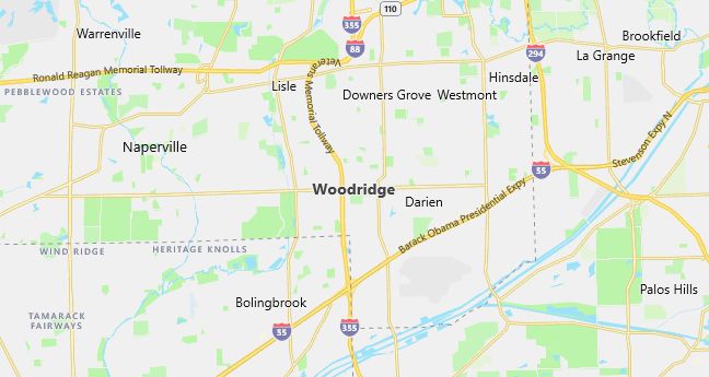 Map of Woodridge, IL