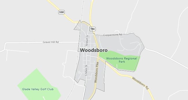 Map of Woodsboro, MD