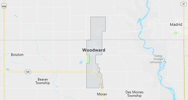 Map of Woodward, IA