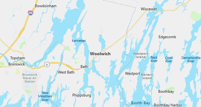 Map of Woolwich, ME