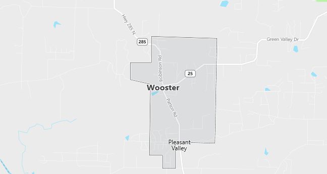 Map of Wooster, AR