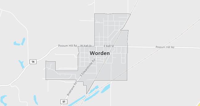 Map of Worden, IL