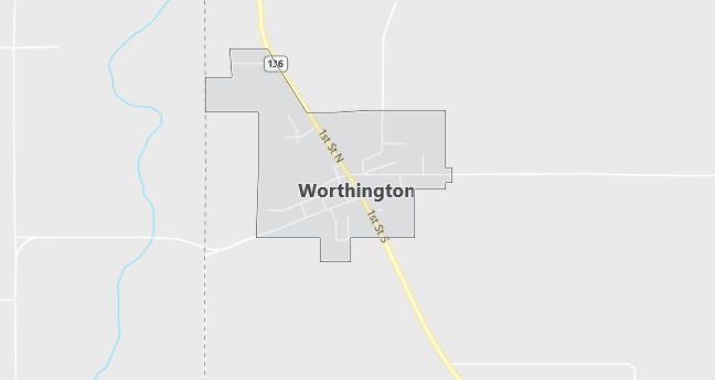 Map of Worthington, IA