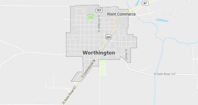 Map of Worthington, IN