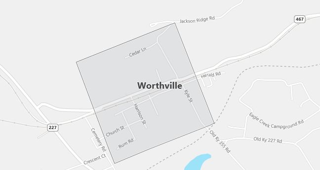 Map of Worthville, KY