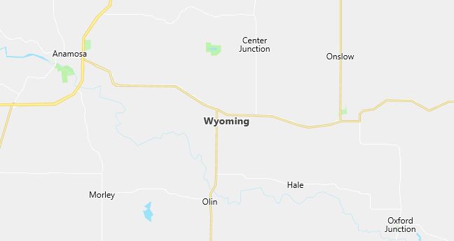 Map of Wyoming, IA