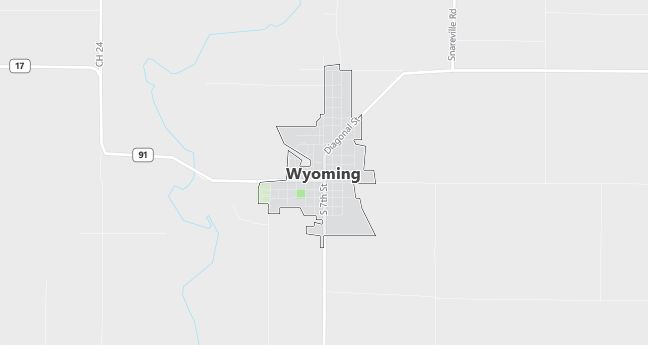 Map of Wyoming, IL