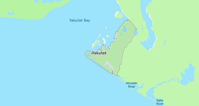 Map of Yakutat, AK