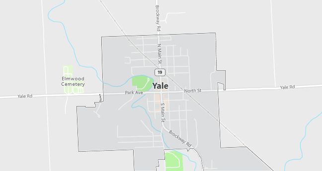 Map of Yale, MI