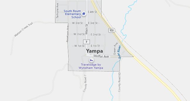 Map of Yampa, CO