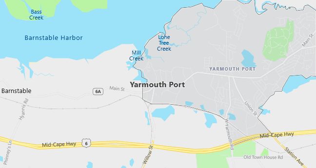 Map of Yarmouth Port, MA