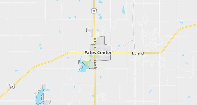 Map of Yates Center, KS