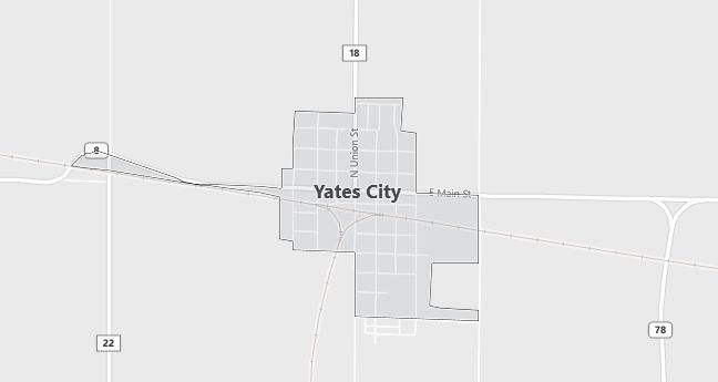 Map of Yates City, IL