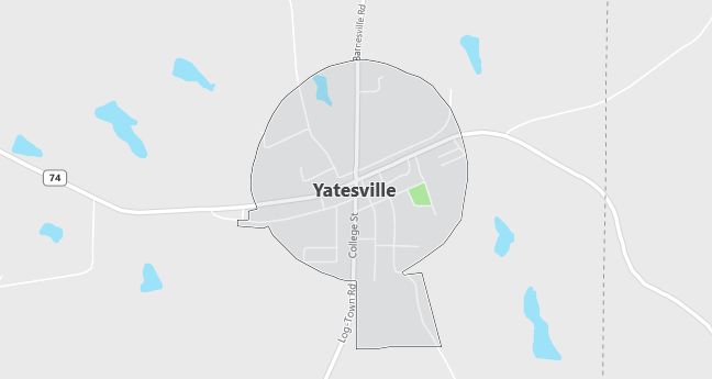 Map of Yatesville, GA