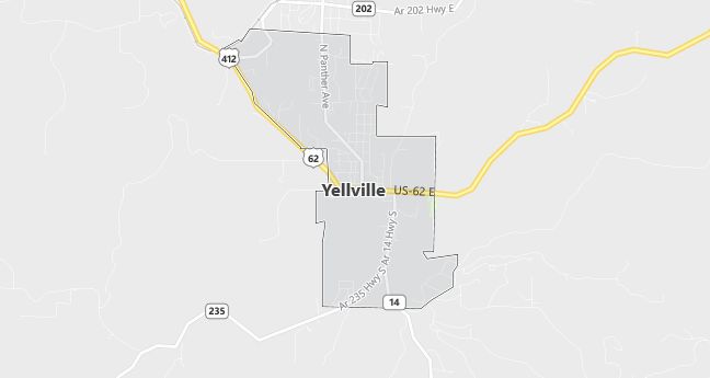 Map of Yellville, AR