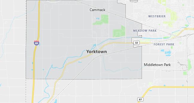 Map of Yorktown, IN