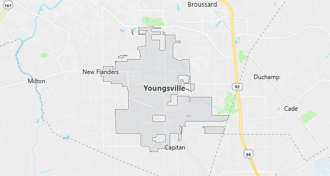 Map of Youngsville, LA