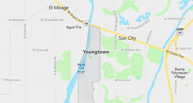 Map of Youngtown, AZ