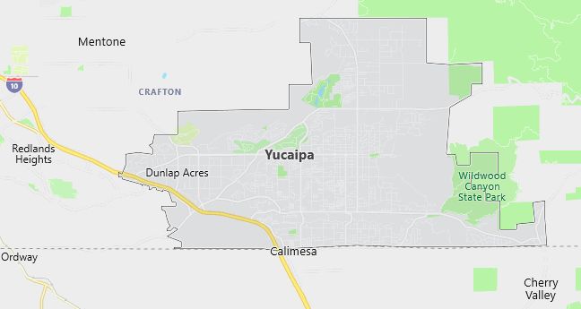 Map of Yucaipa, CA