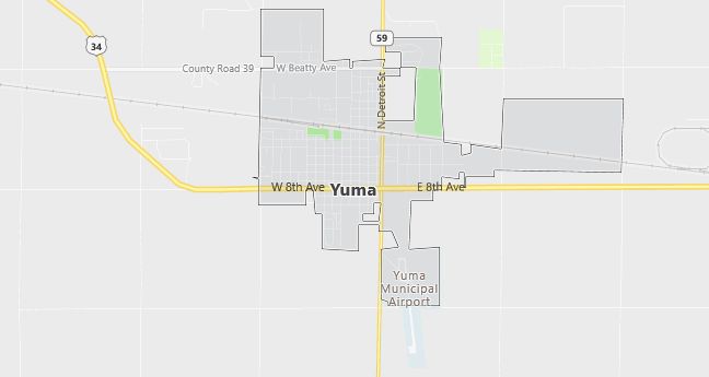 Map of Yuma, CO