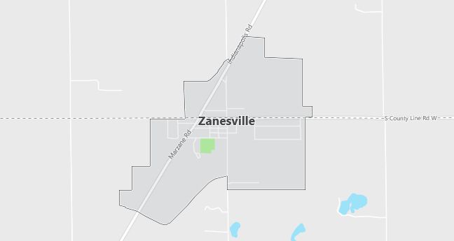 Map of Zanesville, IN