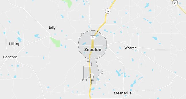 Map of Zebulon, GA