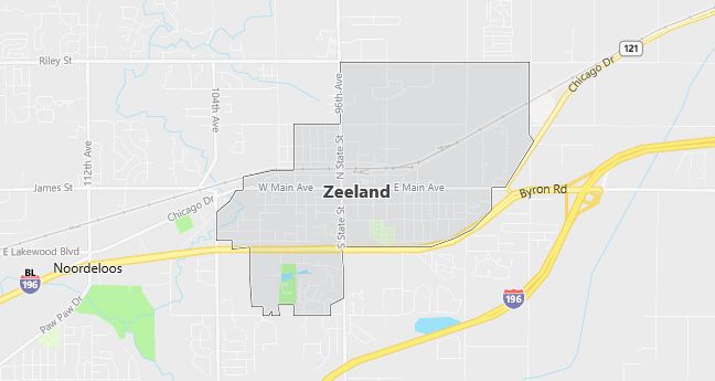 Map of Zeeland, MI