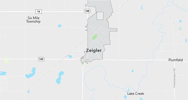 Map of Zeigler, IL