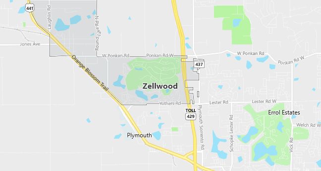 Map of Zellwood, FL