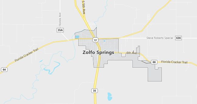 Map of Zolfo Springs, FL