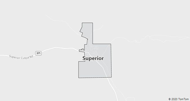 Map of Superior, WY