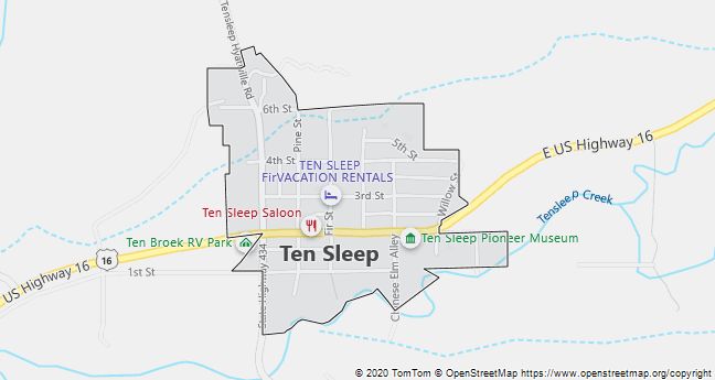 Map of Ten Sleep, WY