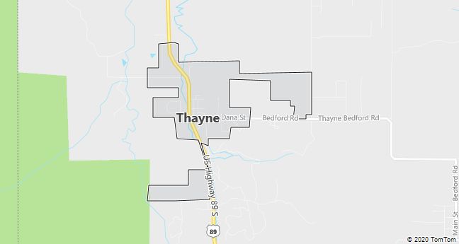 Map of Thayne, WY