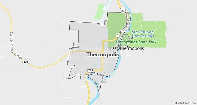 Map of Thermopolis, WY