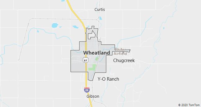 Map of Wheatland, WY