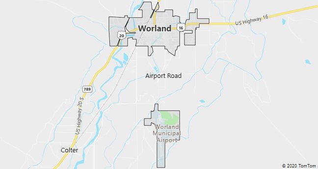 Map of Worland, WY