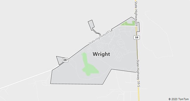 Map of Wright, WY