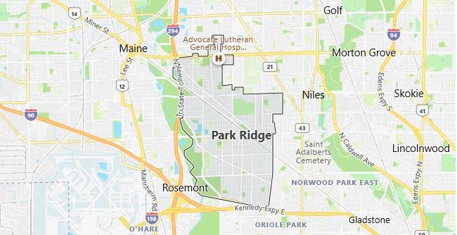 Map of Park Ridge, IL