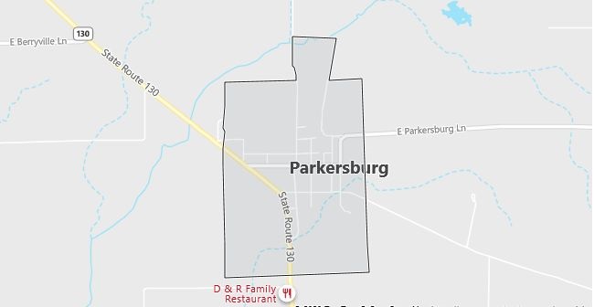 Map of Parkersburg, IL