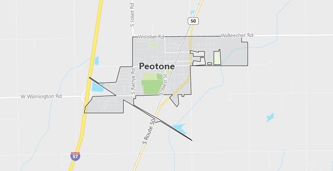 Map of Peotone, IL