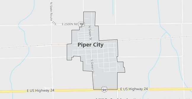 Map of Piper City, IL