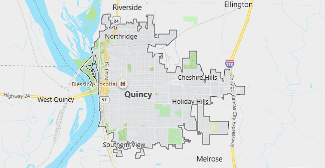 Map of Quincy, IL