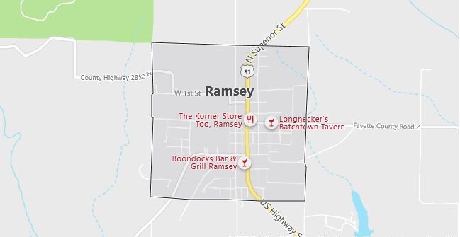 Map of Ramsey, IL