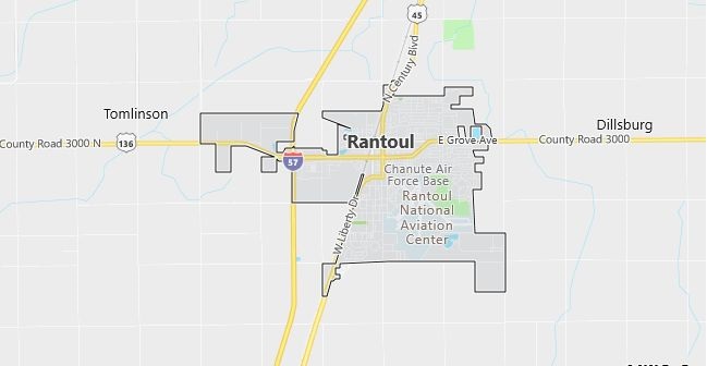 Map of Rantoul, IL