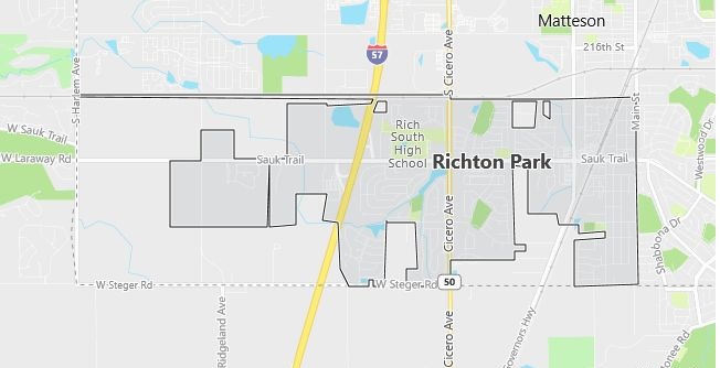 Map of Richton Park, IL