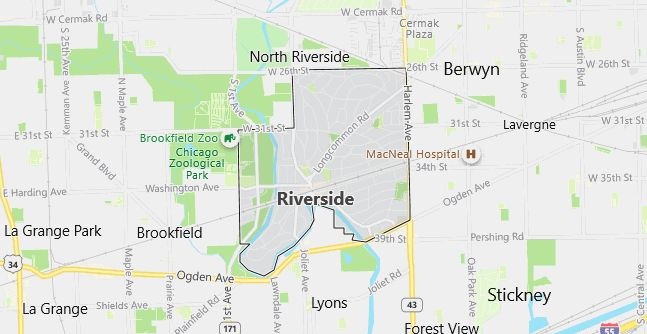 Map of Riverside, IL