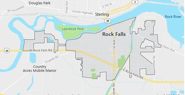 Map of Rock Falls, IL